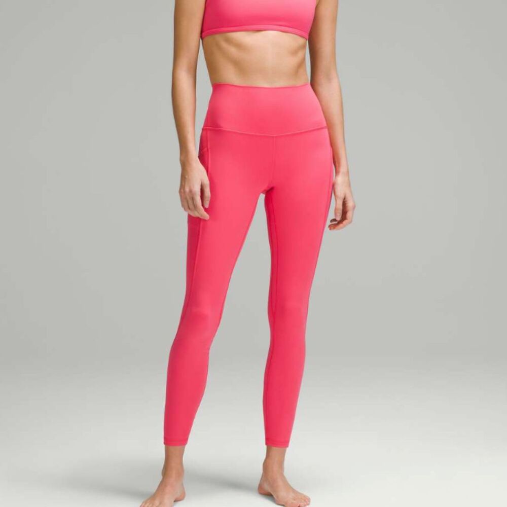 Women Lululemon Align High-Rise Pant with Pockets 25" Glaze Pink Size 8 Yoga